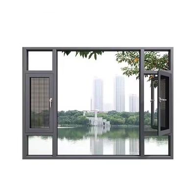 Casement en aluminium noir Pour les fenêtres Isolation thermique À l'épreuve du son Personnalisé