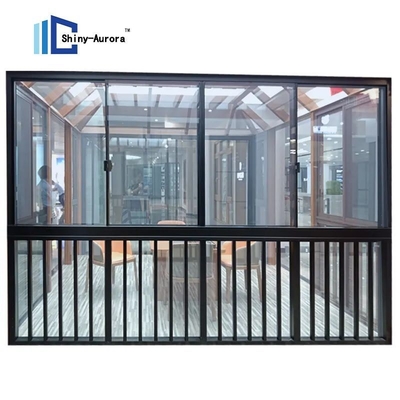 Porte en verre double en aluminium résistant aux cambriolages, fenêtres coulissantes verticales en aluminium