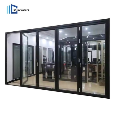 Porte coulissante en verre trempé avec cadre en aluminium