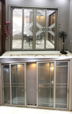 Porte coulissante en aluminium résistante aux intempéries double vitrage isolation acoustique