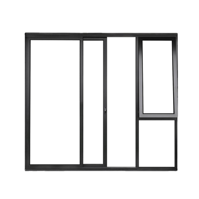 Porte coulissante en aluminium revêtue de poudre, avec rupture thermique