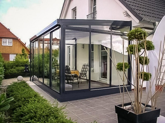 Finition blanche en aluminium personnalisation de la salle de soleil avec connexion de code d'angle