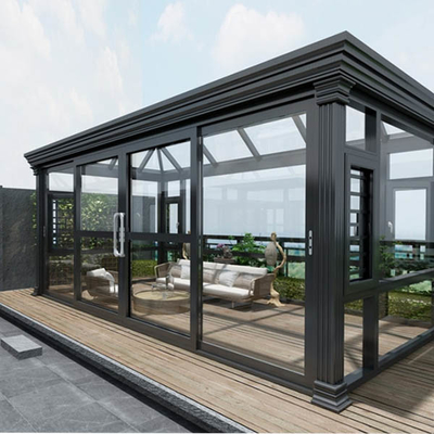 Chambre solaire à trois vitres en aluminium légère, salle solaire avec étanchéité adhésive en silicone
