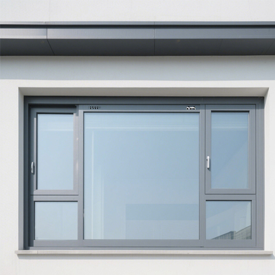 Fenêtre coulissante moderne en aluminium, cadre 2.0mm, blanc thermolaqué